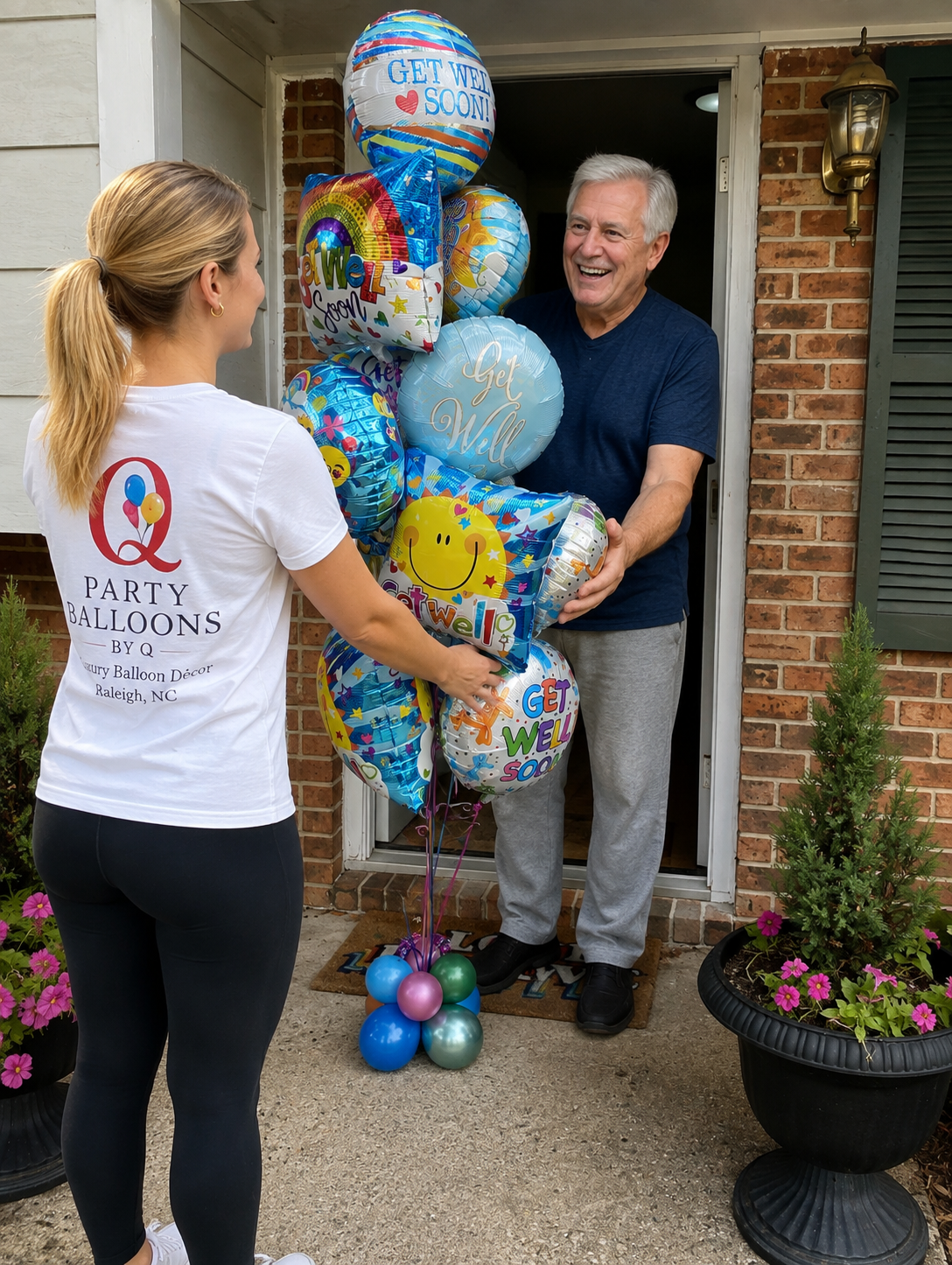 Get Well Balloon delivery Latex free in Raleigh, NC by Party Balloons by Q.