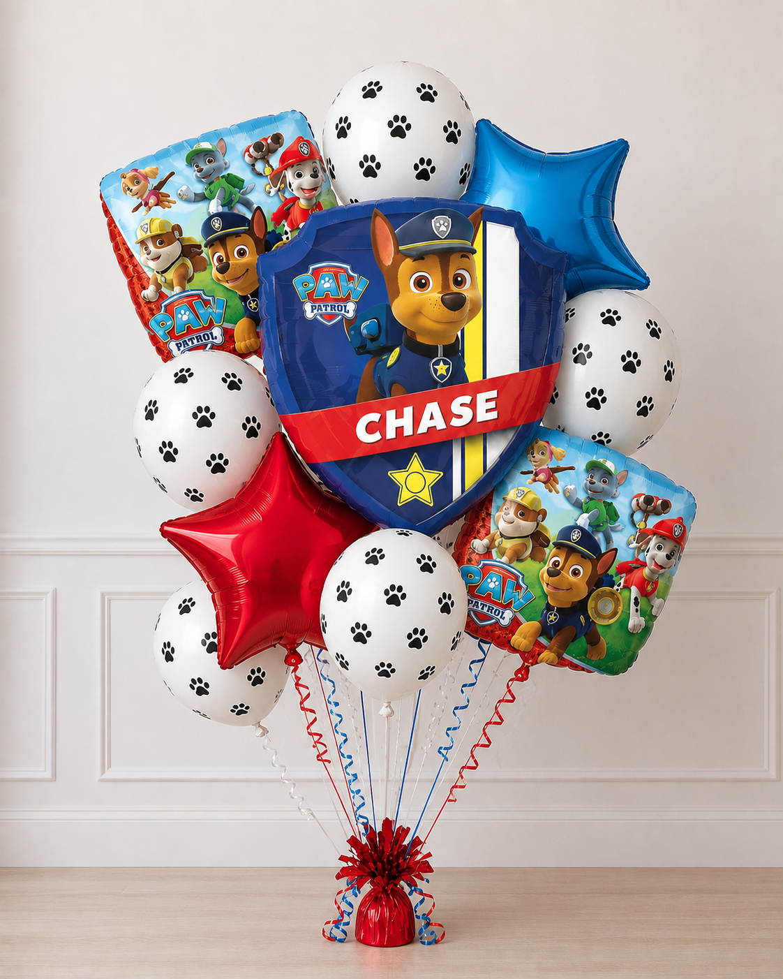 Paw Patrol Birthday Balloon Bouquet delivery in Raleigh NC by Party Balloons by Q
