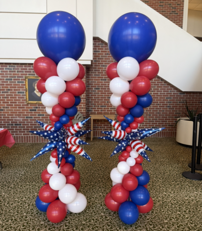 Patriotic Balloon columns raleigh nc