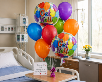 get well balloon delivery Raleigh, NC by Party Balloons by Q.