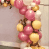 pink organic balloon garland