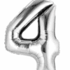 Number Balloon 4 Silver