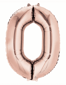 Number Balloon 0 Rose Gold