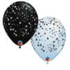 Stars Black & White Latex Balloon