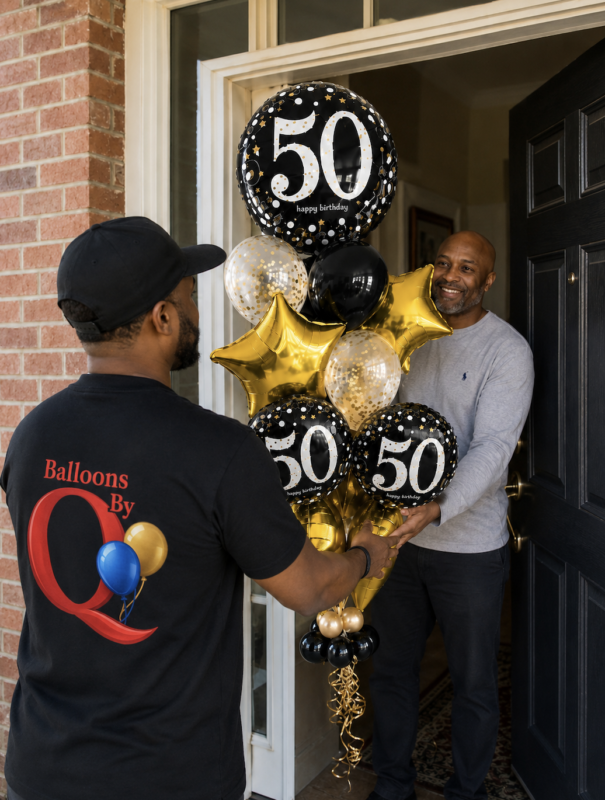 Milestone Birthday Helium Balloon delivery in Raleigh NC and the Triangle by Party Balloons by Q