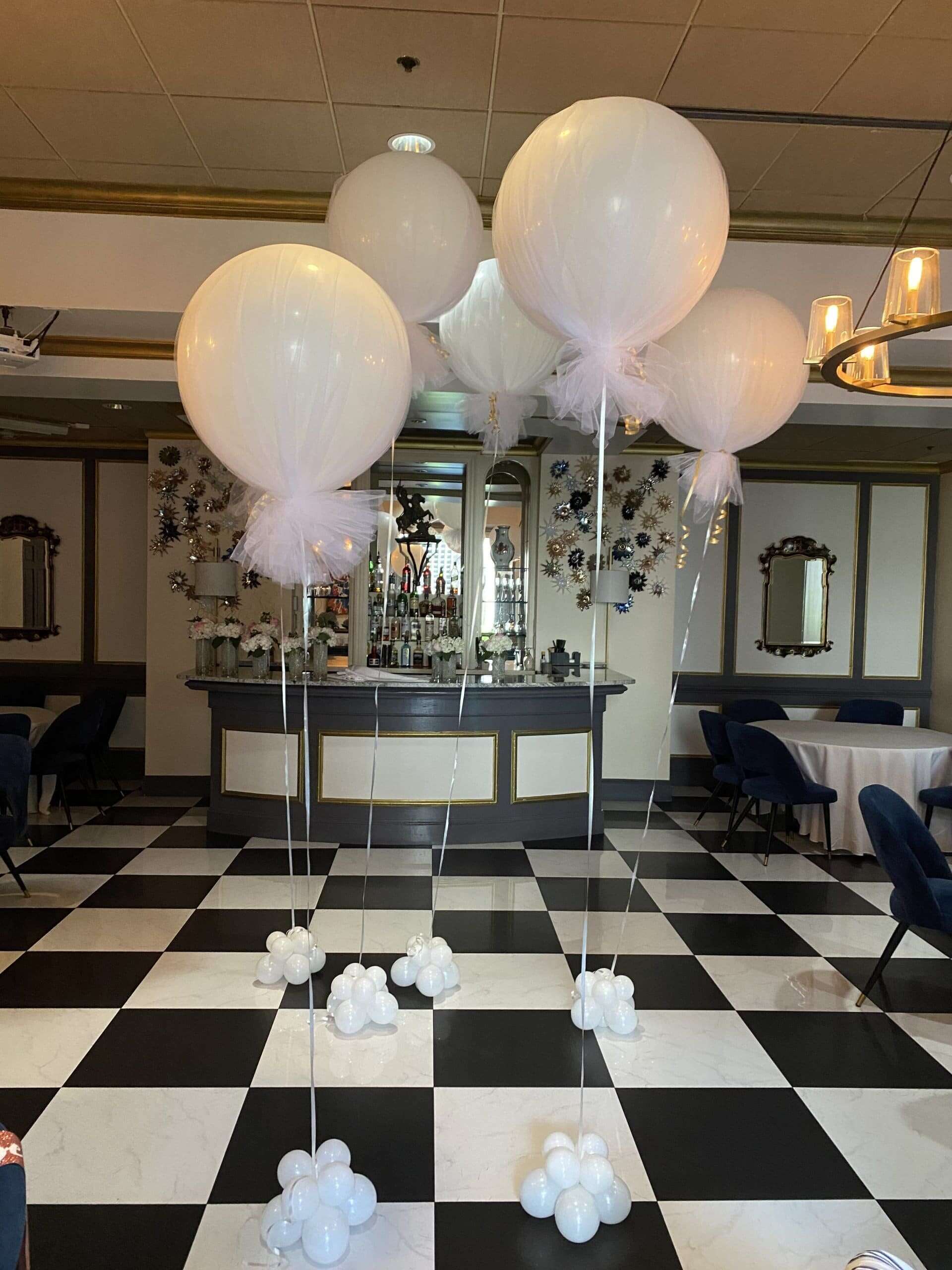 Tulle Covered Helium Balloons