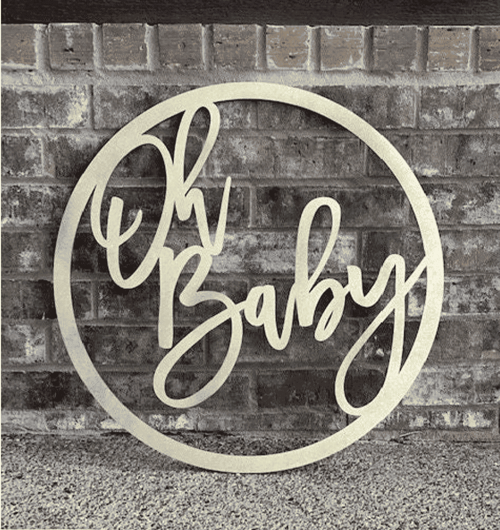 Charming Oh Baby Wooden Sign - Perfect Nursery Decor & Baby Shower Gift