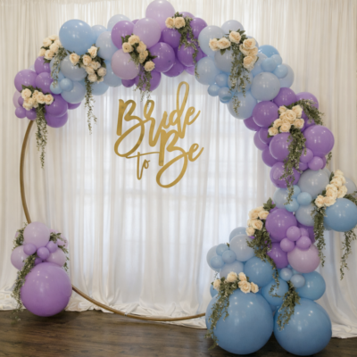 Balloon Garland Circle with White Backdrop