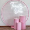 Stunning Pink Mesh Circle Backdrop with Balloon Garland for Events