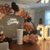 Neon Light Marquee Numbers Gold Circle Balloon Garland