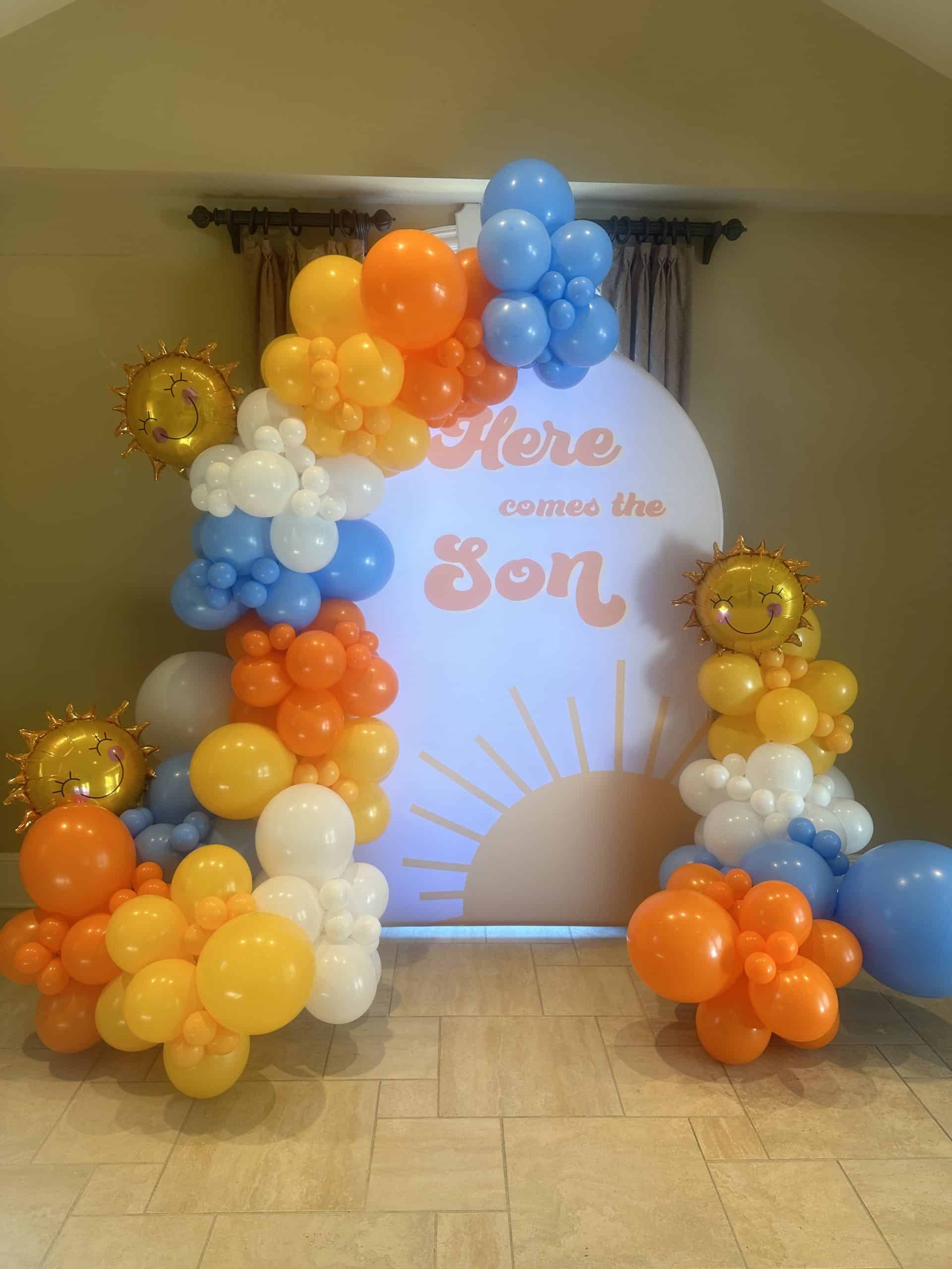 Here Comes the Son Balloon Backdrop
