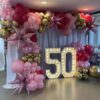 Marquee Numbers with Balloon Garland and Backdrop