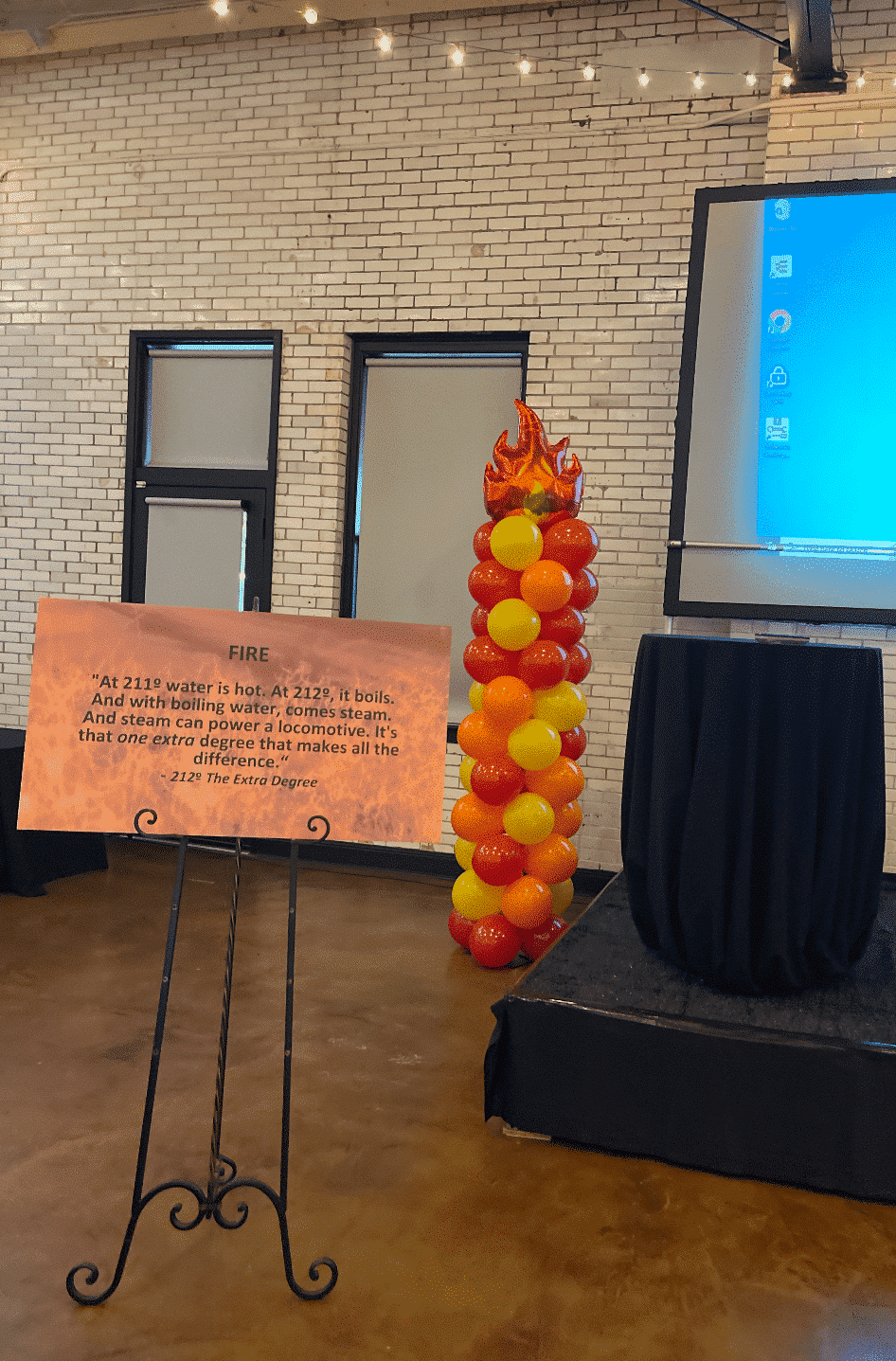Fire Themed Balloon column