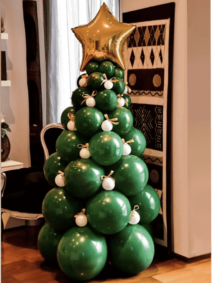 Festive Balloon Christmas Tree: Unique Holiday Decor for a Magical Celebration