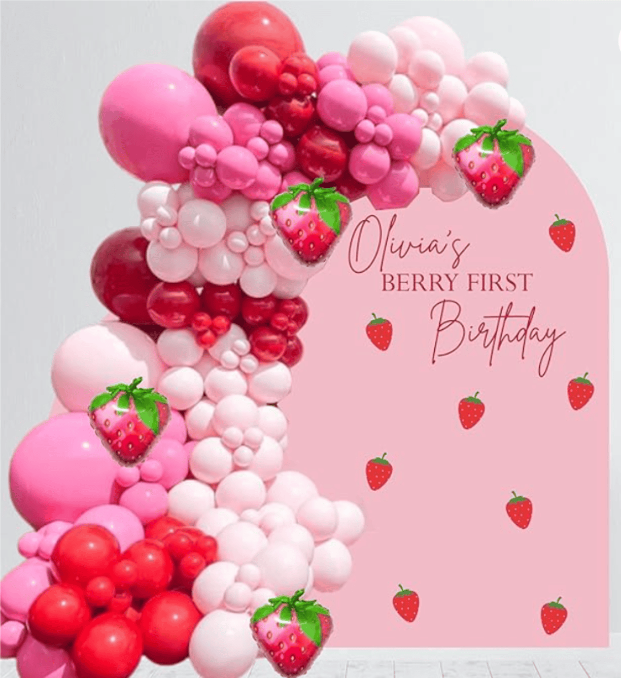Celebrate with Style: Berry First Birthday Chiara Wall Balloon Backdrop