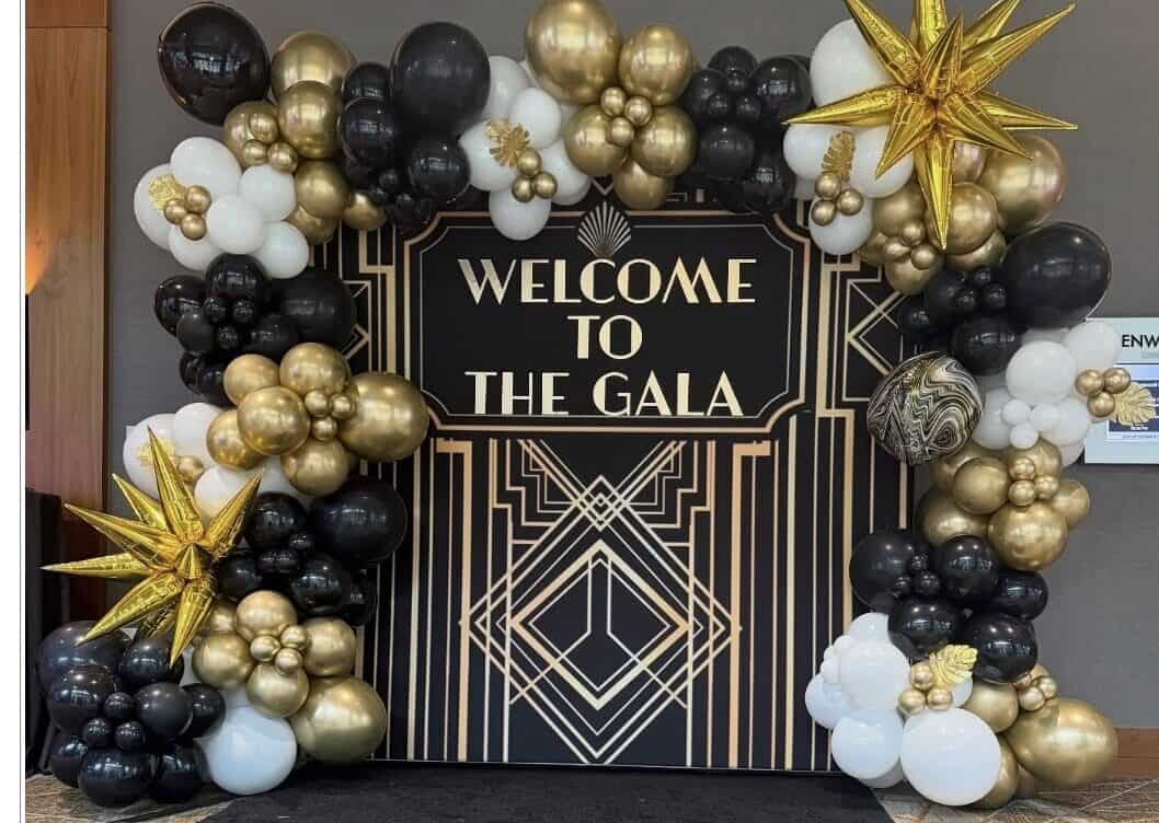 Art Deco Themed Balloon Backdrop Raleigh Nc