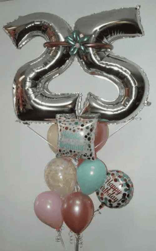 NUMBER BALLOON BIRTHDAY BOUQUET FOR DELIVERY IN RALEIGH NC AND THE TRIANGLE