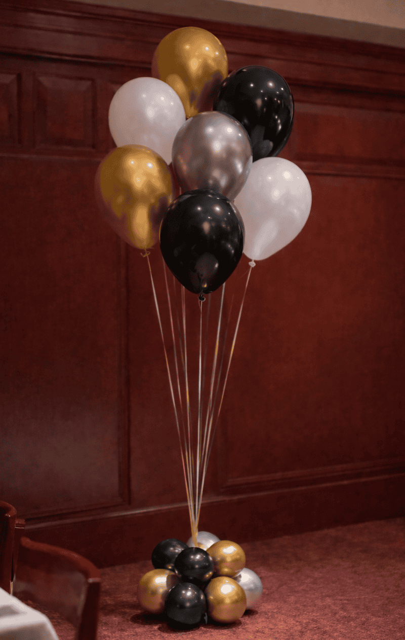 Deluxe Helium Balloon centerpiece of 7 balloons in Raleigh NC