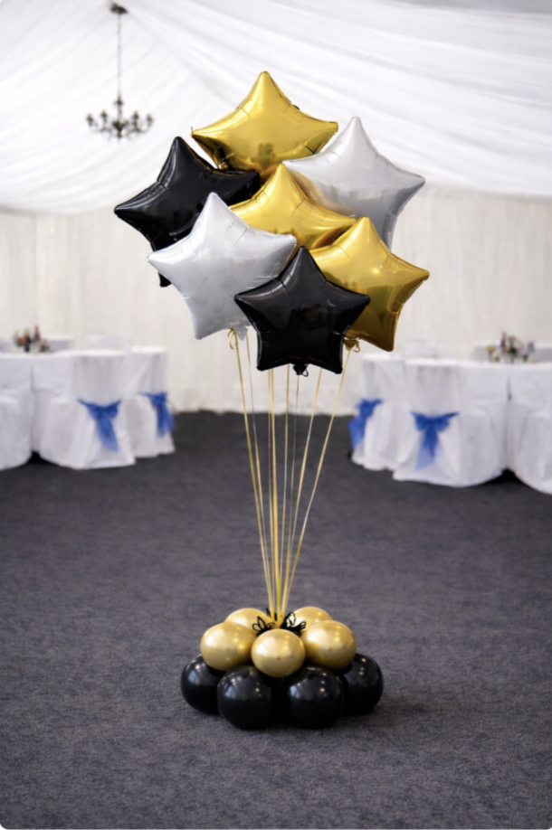 Star balloon centerpiece (7-8) balloons for floor or table for delivery in Raleigh nc