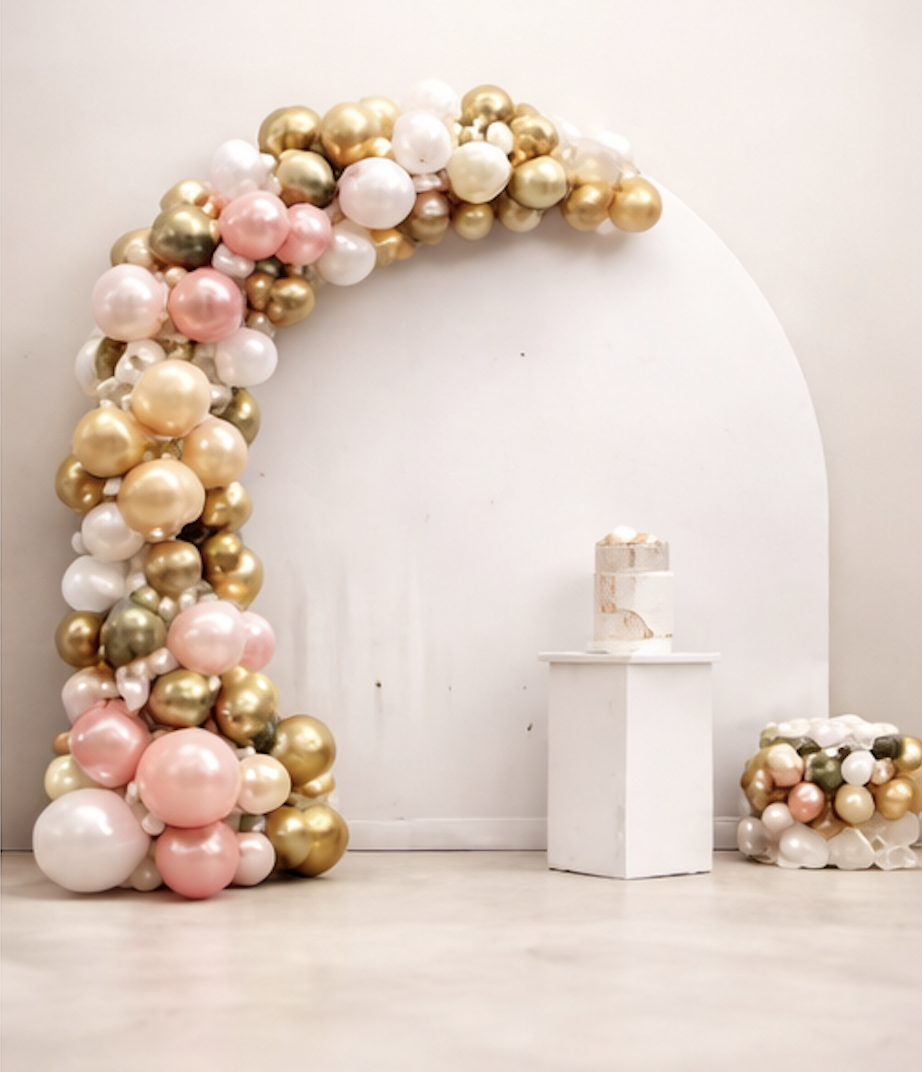 8-10 ft balloon garland installation in Raleigh NC