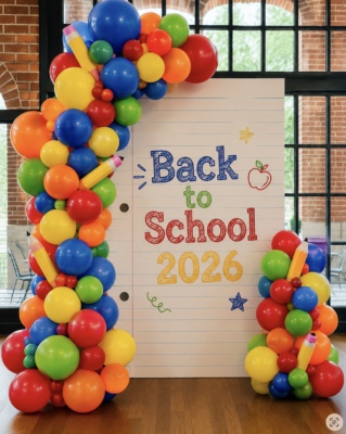 Back to School Balloon Backdrop Raleigh NC