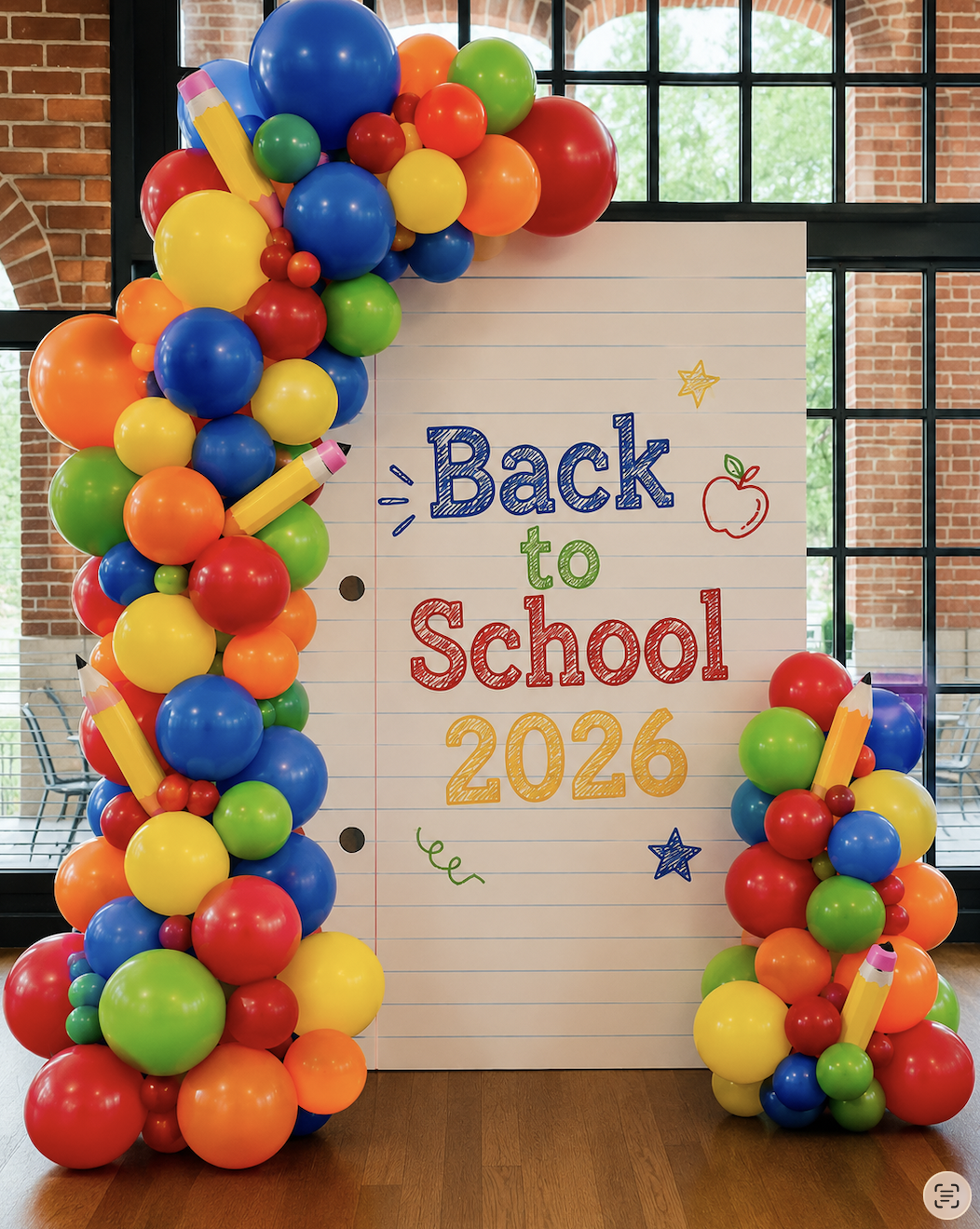 Back to School Balloon Backdrop Raleigh NC