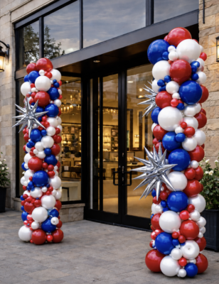 Patriotic Organic Balloon Columns