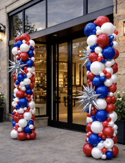 Patriotic Organic Balloon Columns
