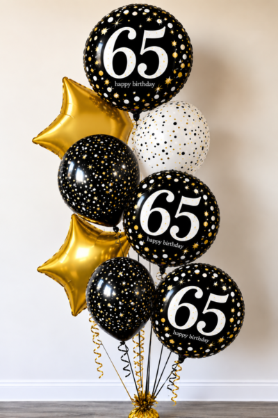 65th Birthday Balloon Bouquet Raleigh NC