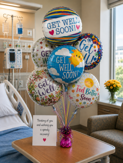 classic get well mylar balloon bouquet by party balloons by q
