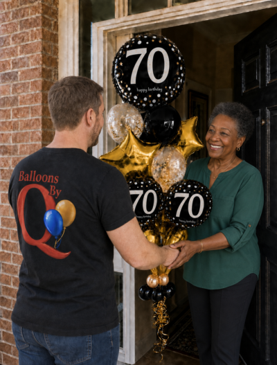 Sparkling 70th Birthday Balloon Bouquet