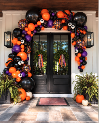 halloween spider balloon garland